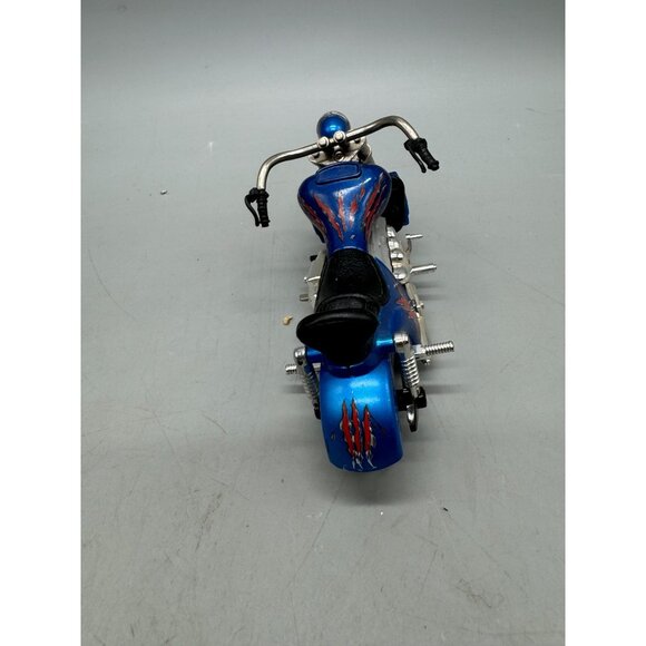 Miniature Blue & Black Die-Cast Motorcycle Model With Red claw marks Design READ - Picture 2 of 4